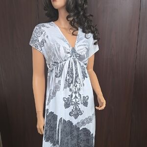 Cute Lightweight Black and White Midi Dress/ Cover UP